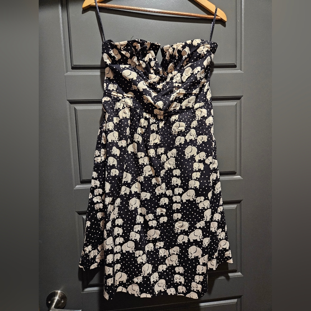 Strapless Dress With Elephany Print